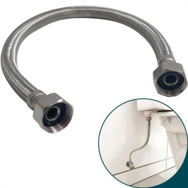 Imagem de Mangueira Flexível Trançado Inox 40cm Engate Femea x Femea Rabicho ½ E