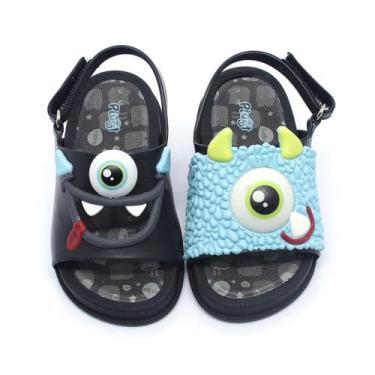 Imagem de Sandália Plugt Mini Bizz Monstros Preto 201.040, 21/22