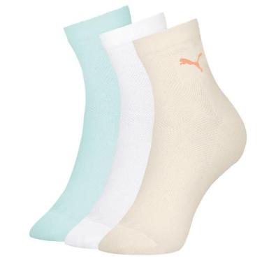 Imagem de Kit Com 3 Pares De Meias Cano Médio Algodão Esporte Sport Feminino - S