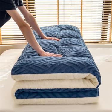 Imagem de QHDTEOKH Colchão de chão japonês, colchão dobrável para cama futon, colchão acolchoado, almofada de dormir de algodão, tapete de tatame para cama