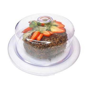 Imagem de Porta Bolo Cristal Transparente Com Tampa Boleira 23cm - Keita , K25