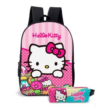 Imagem de Kit Mochila com Estojo Escolar Infantil Menina Hello Kitty  - Use Thuc