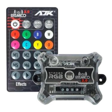 Imagem de 4 Strobo Automotivo Carro Ajk 4 Faróis Rgb Com Controle Novo