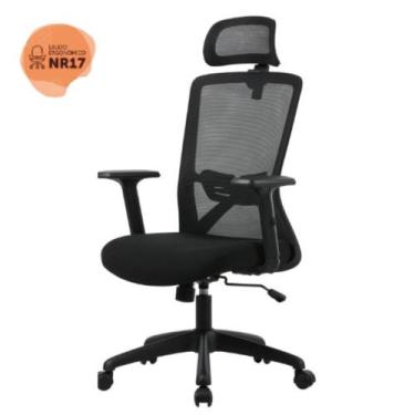 Imagem de Cadeira Giratória NR-17 President Office c/ Braços Dallas Rivatti Tela