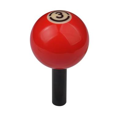 Imagem de Mavota Alavanca de câmbio de haste de bola de bilhar vermelha 3X alavanca de câmbio de haste de bola de bilhar cabe na maioria dos veículos de transmissão manual automática de carro, W02B03, vermelho