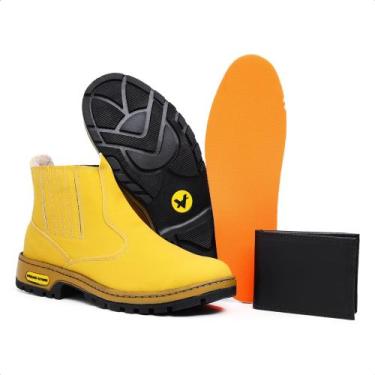 Imagem de Botina masculina vegas store legitima, Amarelo, 40