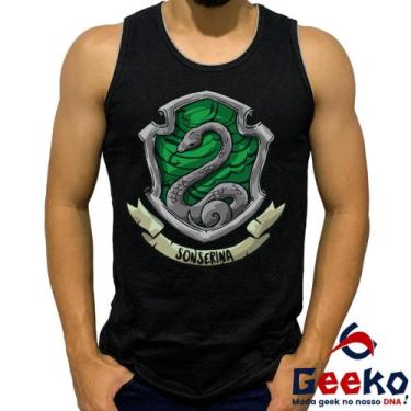 Imagem de Regata Sonserina 100% Algodão Harry Potter Hogwarts Slytherin Camiseta
