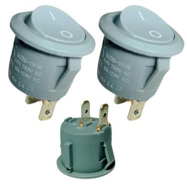 Imagem de kit 02 Botão Chave Liga Desliga Tic Tac De Embutir Redondo Movel Mdf 2