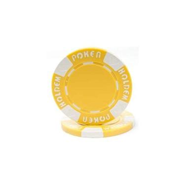 Imagem de Trademark Poker Suit Holdem 50 fichas de pôquer, 11,5 g, amarelo