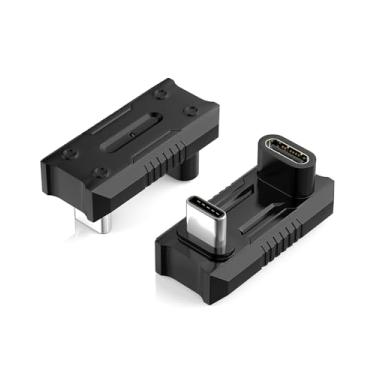 Imagem de MoKo Adaptador USB C de 180 graus, 2 PZS conectores USB-C macho para USB-C fêmea em forma de U com carregamento rápido PD 240 W, adaptador USB C para ROG Ally, Steam Deck, Switch, portátil, tablet,