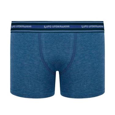 Imagem de Cueca Lupo Boxer Kids Algodão Com Elastano Azul, GG