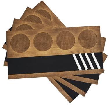 Imagem de Ecoaterui Flight Board [Conjunto de 4] Conjunto de vinhos, degustação de uísque, voo de Mimosa, coquetéis, voos de champanhe, voos de café, degustações, voos de vinho, degustação de cerveja