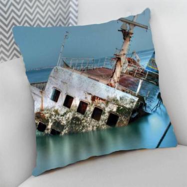 Imagem de Almofada Decorativa Cheia c/ Zíper 25x25 cm Náutico Oceania Praia Mar 