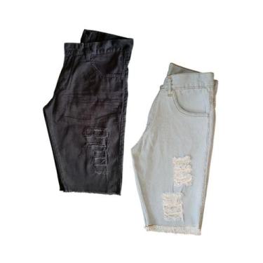 Imagem de Kit 2 Bermudas jeans masculina Destroyed - WM, 40
