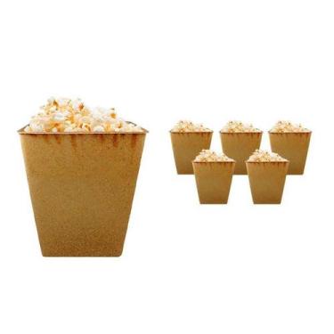 Imagem de Kit 6 Pipoqueira Retrô Fibra Madeira Green 2,6L - Bb Store