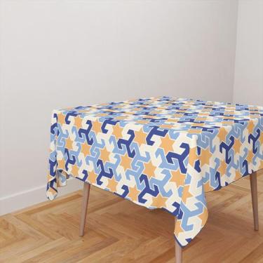 Imagem de Toalha De Mesa Quadrada 4 Lugares Tecido Oxford Formas e Estrelas Amar