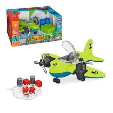 Imagem de Brinquedo Avião Explorer Time Com Acessórios - Usual Brinquedos, Verde