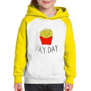 Imagem de Moletom Infantil Fry Day - Foca na Moda, Branco, Amarelo, 14