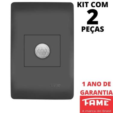 Imagem de 2un Sensor de Presença Bivolt Com Placa Habitat Black FAME