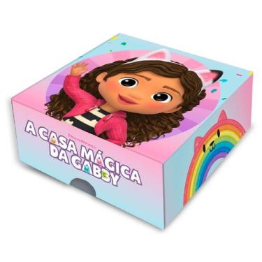 Imagem de Caixa 4 Doces Quadrada - A Casa Mágica da Gabby - 1 unidade - Festcolo