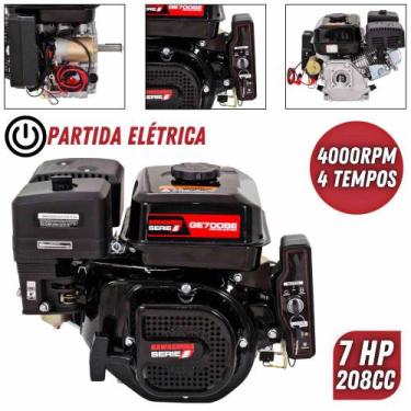 Imagem de Motor Estacionário Kawashima GE700BE À Gasolina 7cv 4T 208cc Com Parti