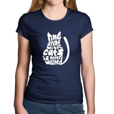 Imagem de Baby Look Algodão Time spend with cats is never wasted - Foca na Moda,