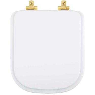 Imagem de Assento Sanitário MDF Soft Close Quadra Branco para Vaso Deca com Ferr