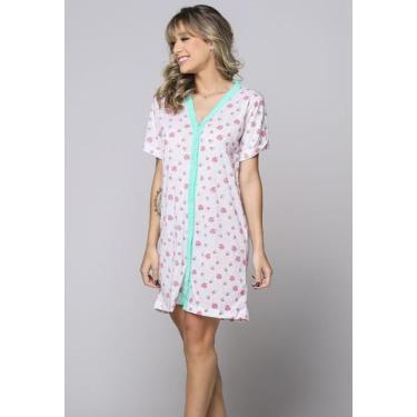 Imagem de Kit 10 Camisolas Maternidade Vekyo Com Botão Na Frente Manga Curta, Mu