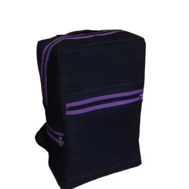 Imagem de Mochila Jeans Feminino Masculino Lisa Repartições em Zíper Espaçosa Di