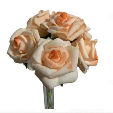 Imagem de 4 buquês mini rosas em eva com 6 rosas em cada arranjo flor - Novidádi