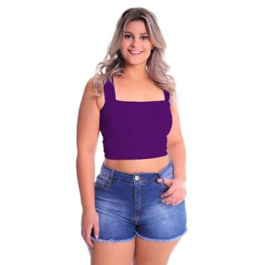 Imagem de Cropped Faixa Alça Grossa Plus Size - La Biaki, Roxo, G4