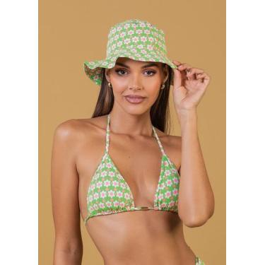 Imagem de Chapéu Bucket Feminino - Cor De Cacau, Floral grama limão