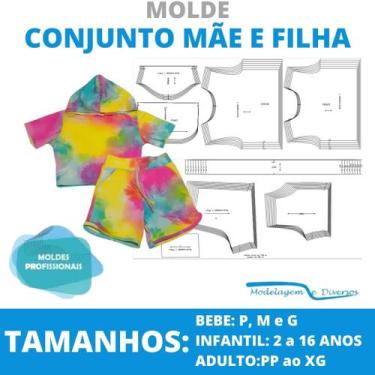 Imagem de Kit moldes mae e filha capuz, modelagem&diversos, correios