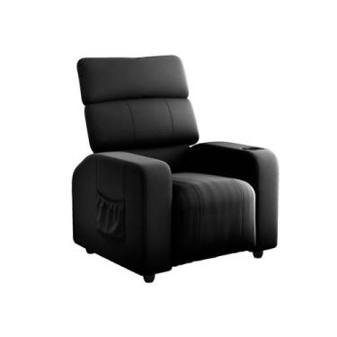 Imagem de Poltrona Do Papai Parma Retrátil e Reclinável - RS Decor, Veludo Preto