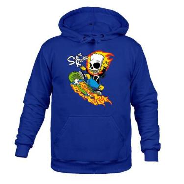 Imagem de Moletom Blusa De Frio Flanelado Skate Rid - Surprass, Azul bic, P