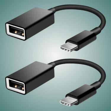Imagem de Kit Cabo Adaptador USB Tipo C 3.0 2.0 Otg Para Pendrive Celular Tablet