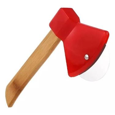 Imagem de Cortador de pizza machadinha disco inox 6cm e cabo de madeira UD588 - 