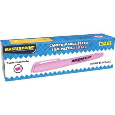 Imagem de Caneta Marca Texto MP 612 Pastel Rosa Caixa com 06 Unidades - Masterpr