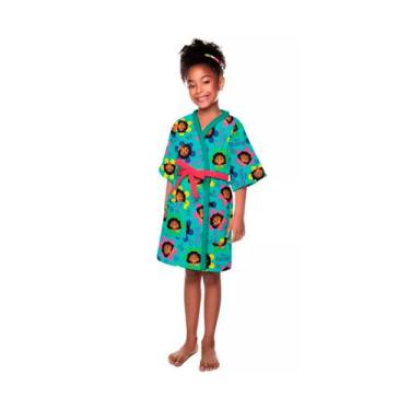 Imagem de Roupão Infantil Aveludado Menina Estampa Kids Encanto 6-8 anos M - LEP