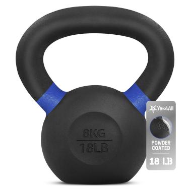 Imagem de Yes4All Kettlebells revestidos com pó – 4, 6, 8, 10, 12, 14, 16, 20, 24, 32, 40kg