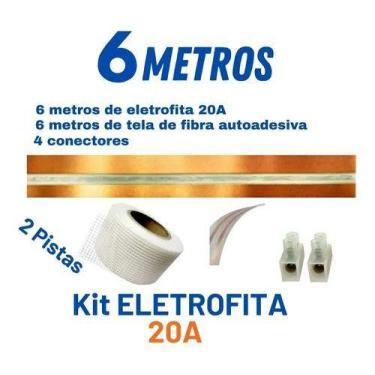Imagem de Eletrofita 2 Pistas 6 Metros + Conectores Fita Elétrica