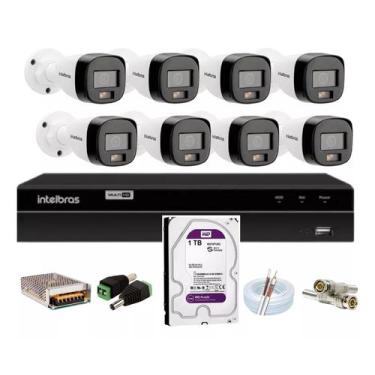 Imagem de Kit Intelbras 8 Cam. 1220b Full Color Dvr 1208 1tb Purple