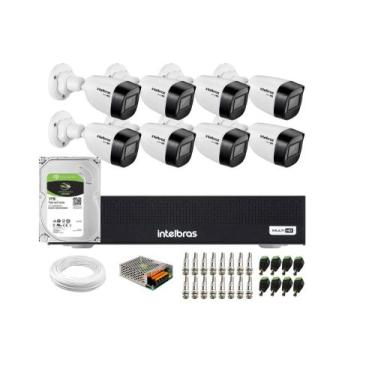 Imagem de Kit Intelbras 8 Cam Vhd 1130b Ir 30m Dvr 8ch Mhdx 1008 C/ 1tb
