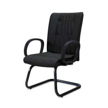 Imagem de Cadeira Diretor Siena Pé Continuo Braços 0077 - Flex Cadeiras, Preto