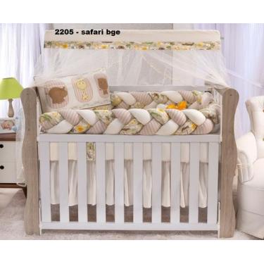 Imagem de Kit enxoval para berço americano modelo de trança safari bege - MEDINA