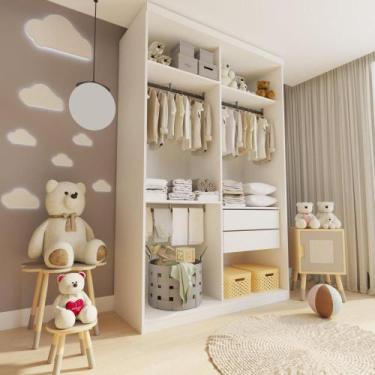 Imagem de Closet Infantil sem Portas 2 Gavetas Júlia Branco - Minastex