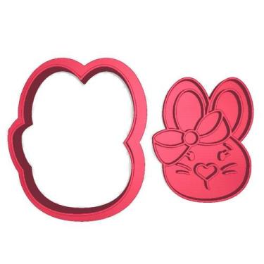 Imagem de Cortador Marcador Páscoa Coelhinha Laço Cabeça baby - DOCE IMPRESSO, 1