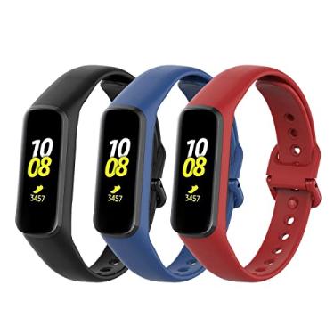 Imagem de Gheper Bands Compatível com Samsung Galaxy Fit E SM-R375 Smartwatch Pulseiras de substituição de silicone macio Pulseiras esportivas de fitness para mulheres e homens, 3 peças