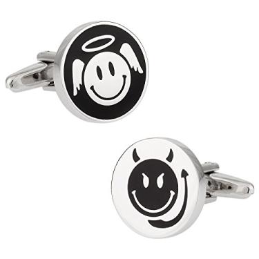 Imagem de Abotoaduras de anjo e demônio com caixa de apresentação Cuff-Daddy