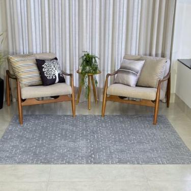 Imagem de TAPETE SALA 100x150, 200x150, 200x250 ATLANTA PELO BAIXO MODERNO LUXO (TIJOLINHO - CINZA ESCURO, 200X150)
